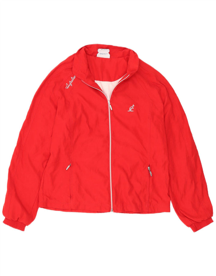 AUSTRALIAN L'ALPINA Womens Tracksuit Top Jacket IT 46 Large Red Polyester