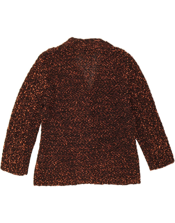 GRØN Dame Oversized 3/4-ærmet cardigantrøje UK 14 Medium Brun