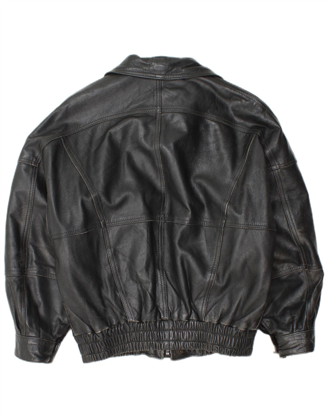 Vintage Mens Leather Jacket UK 36 Small Black Leather