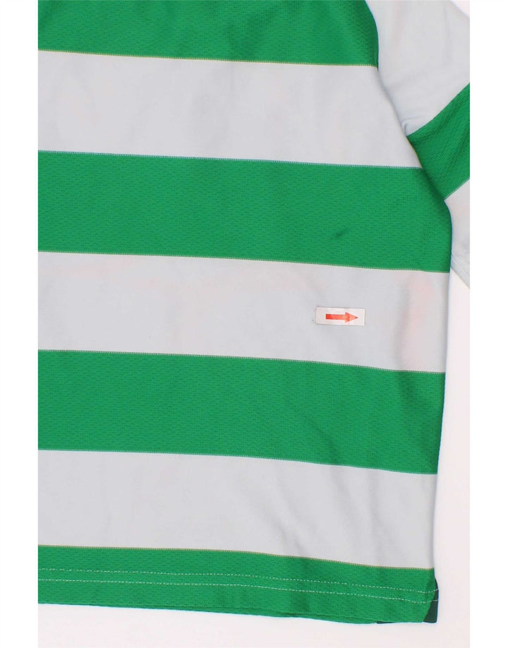 Adidas Boys Graphic T-Shirt Top 4-5 Years Green Striped Polyester