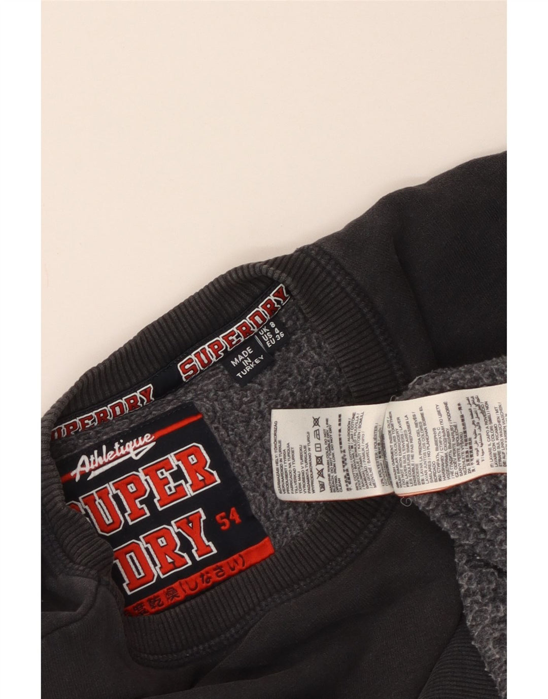 Superdry Mens Graphic Oversized Sweatshirt Jumper UK 8 Small Grey Cotton