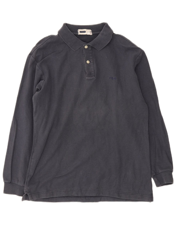 Fila Herren Langarm-Poloshirt IT 46 Small Marineblau