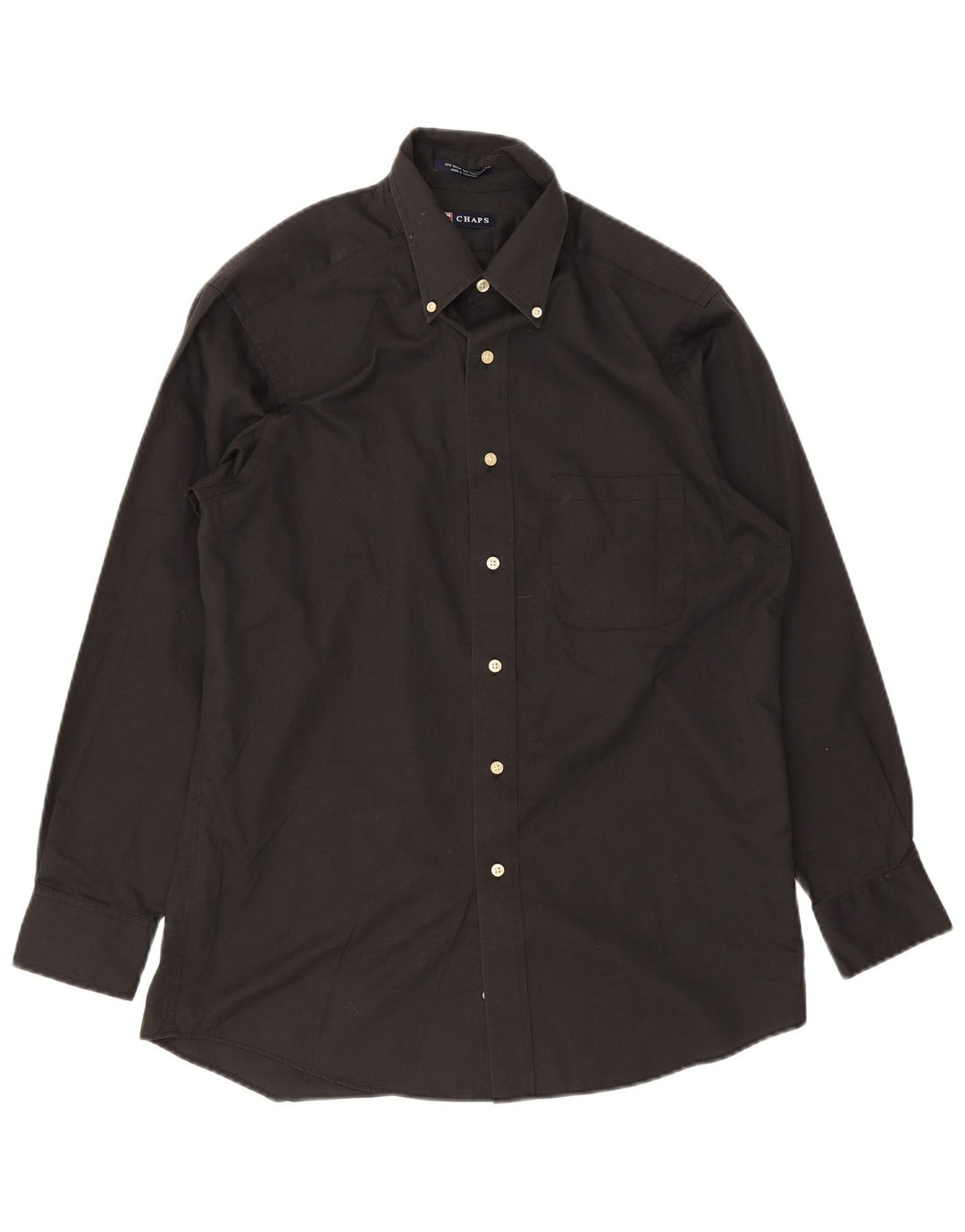 Camicia da uomo Chaps taglia 15 1/2 media cotone nero