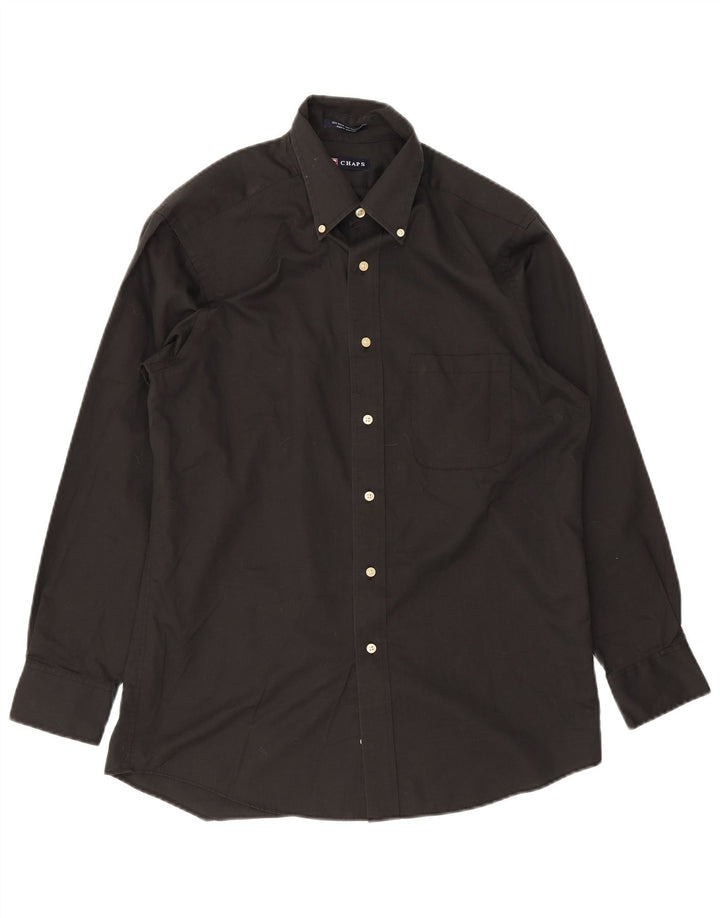 Camicia da uomo Chaps taglia 15 1/2 media cotone nero