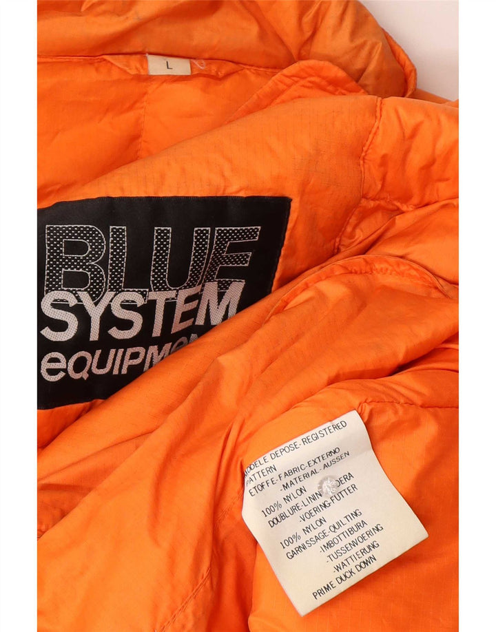 Vintage hombres chaqueta acolchada Reino Unido 16 gran nylon naranja