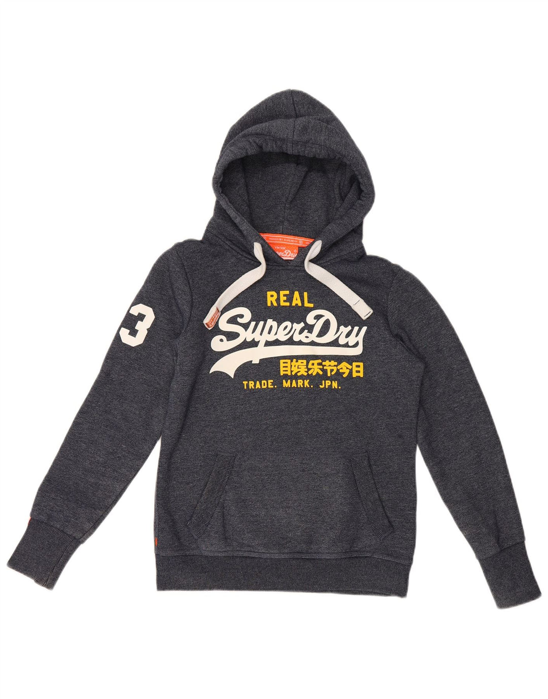 Superdry Mens Graphic Hoodie Jumper Medium Navy Blue Cotton