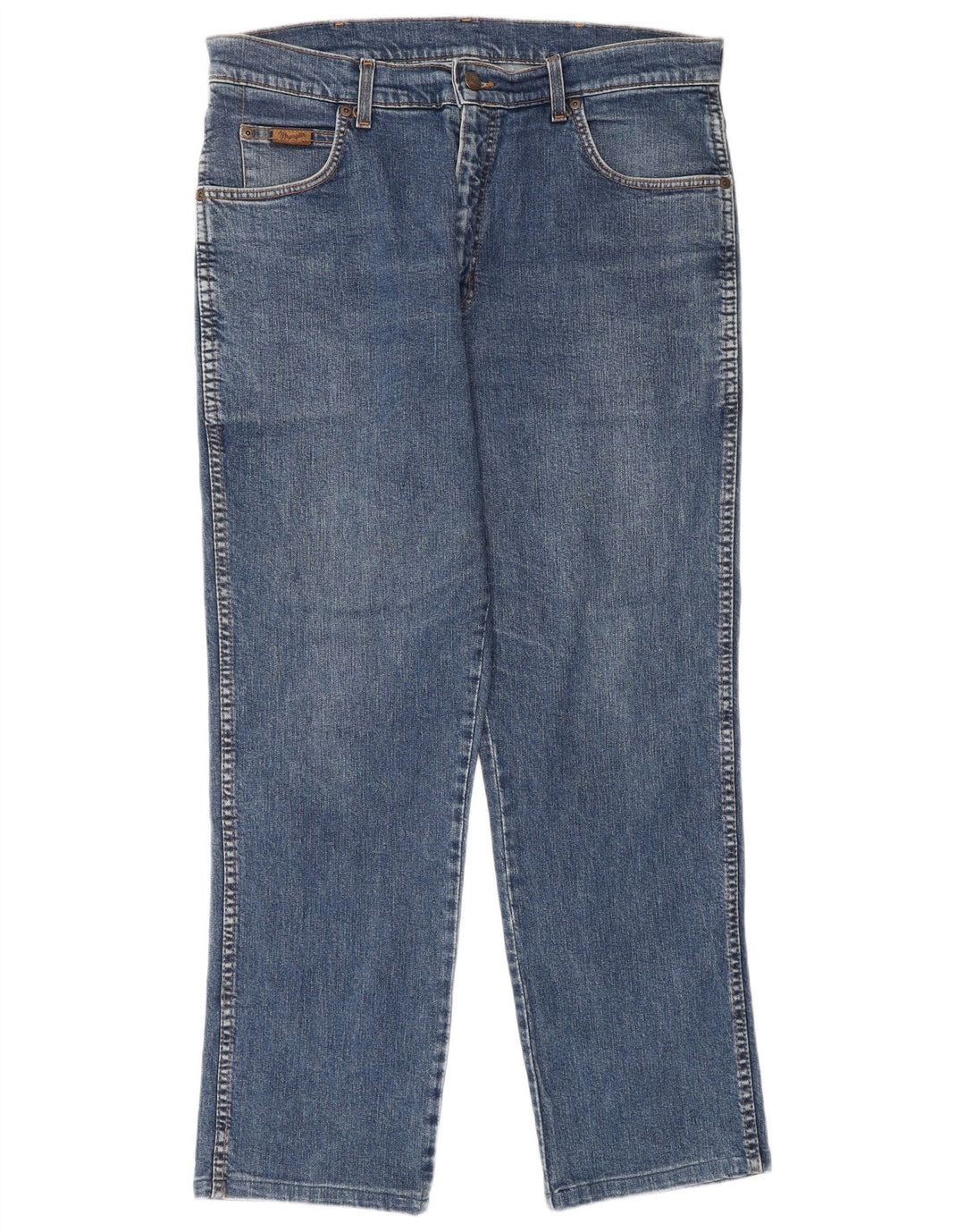 WRANGLER Mens Straight Jeans W34 L30 Blue Cotton