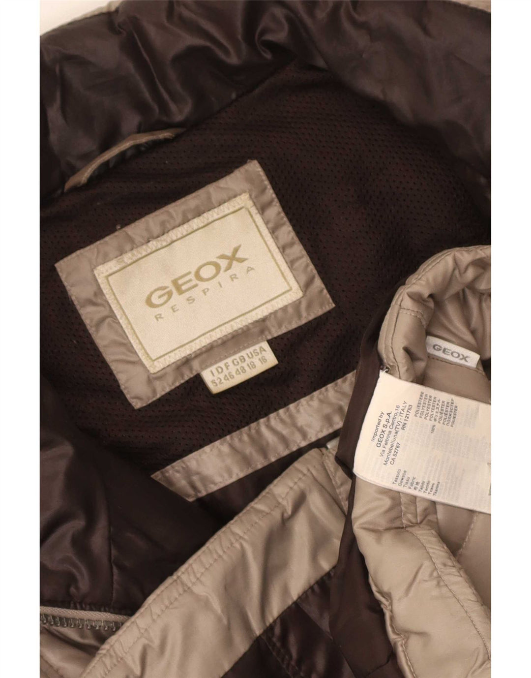 Geox Womens Respira Padded Jacket UK 18 XL Beige Polyester