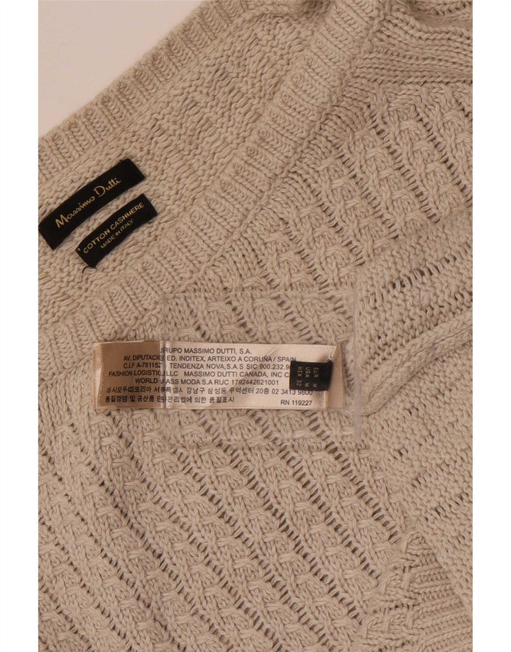Massimo Dutti Womens Boat Neck Jumper Sweater UK 14 Medium Grey Cotton