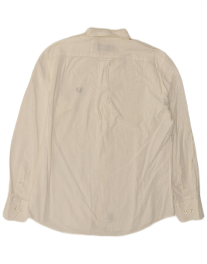 Fred Perry Mens Shirt Medium White Cotton