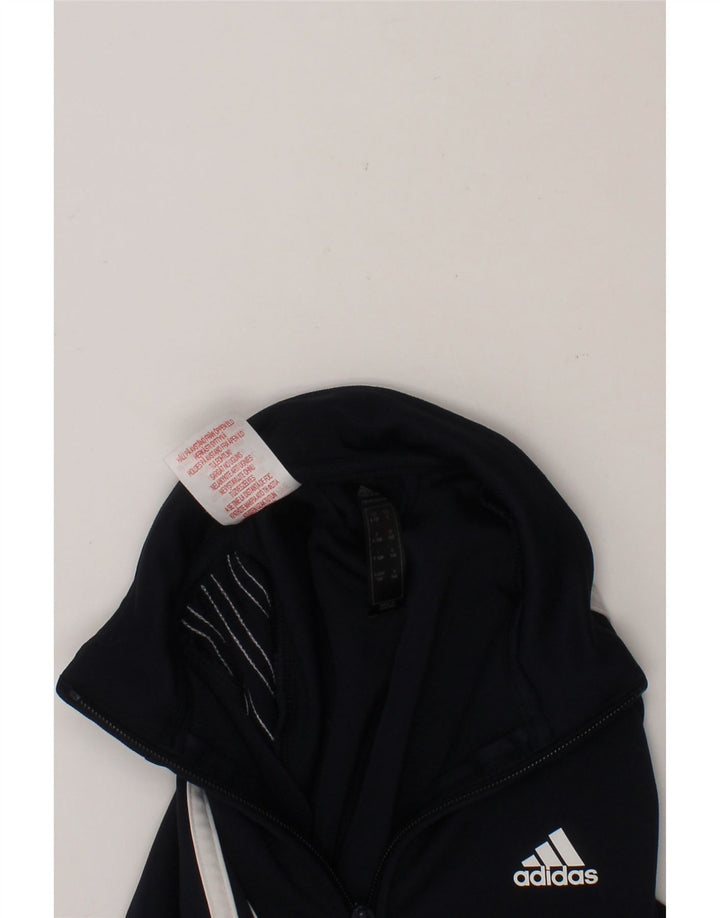 ADIDAS Boys Tracksuit Top Jacket 9-10 Years Navy Blue Polyester Vintage Adidas and Second-Hand Adidas from Messina Hembry 