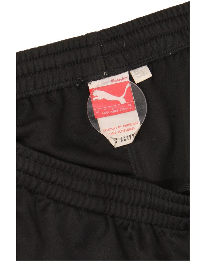 PUMA Mens Tracksuit Trousers Large  Black Colourblock Polyester