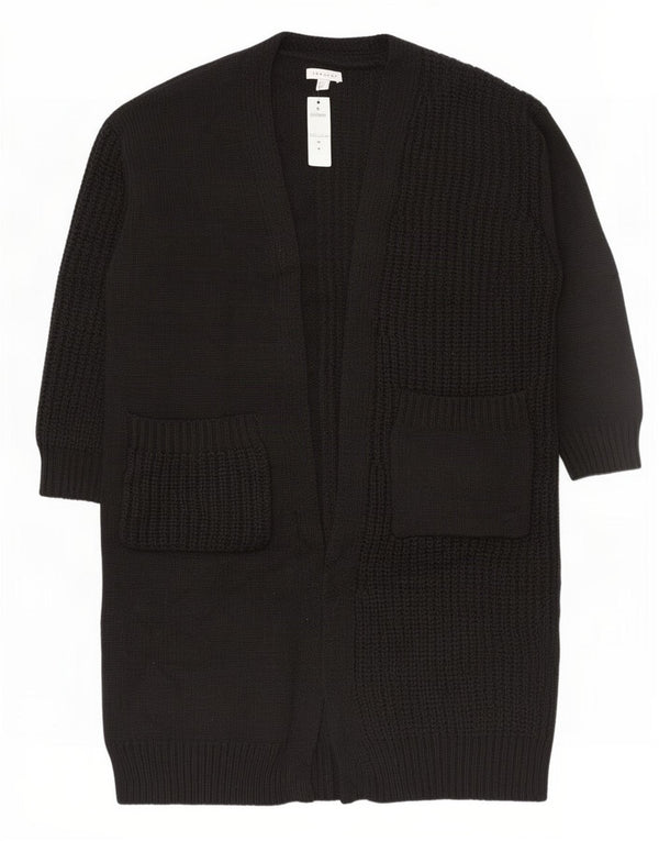 Topshop Cardigan long surdimensionné pour femme EU 36/38 Petit Noir