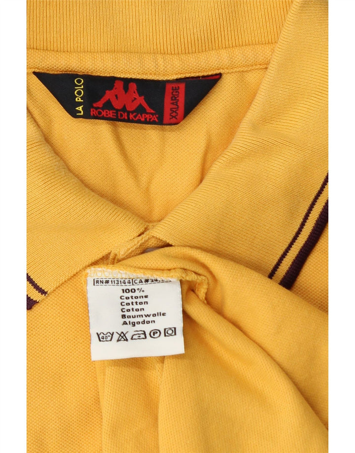 KAPPA Mens Polo Shirt 2XL Yellow Cotton