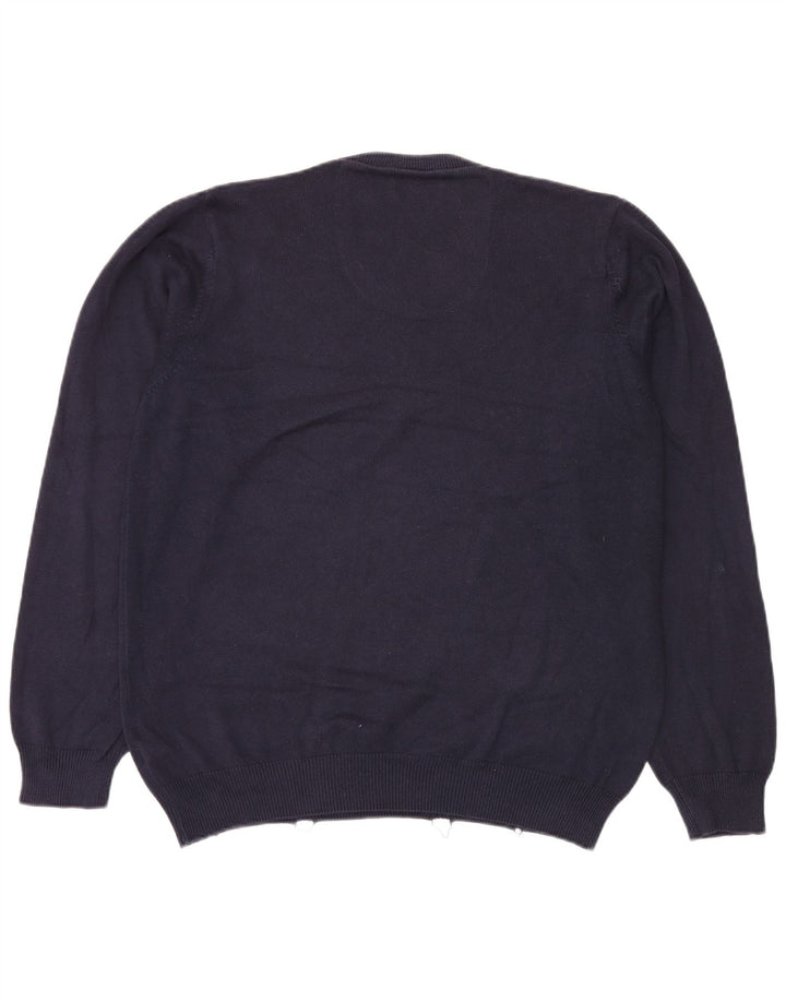 Marks & Spencer Pull col V pour homme en coton bleu marine Taille L