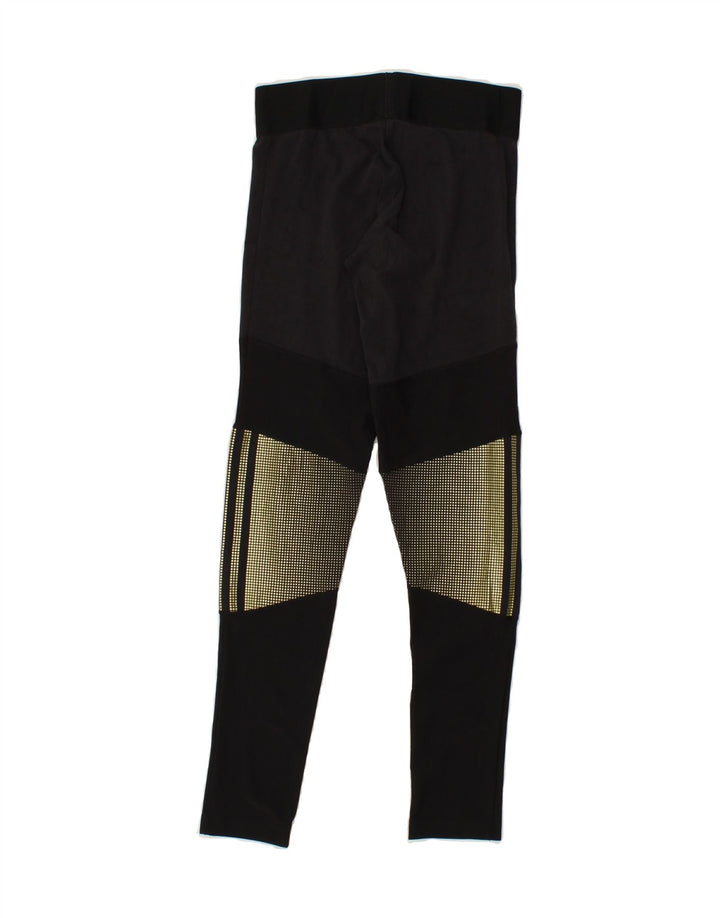 ADIDAS Womens Leggings UK 8/10 Small  Black Colourblock Vintage Adidas and Second-Hand Adidas from Messina Hembry 