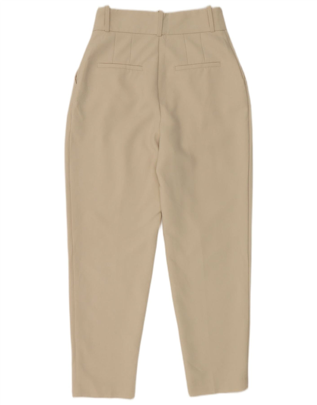 Zara Womens Tapered Suit Trousers Small W26 L27 Off White Polyester