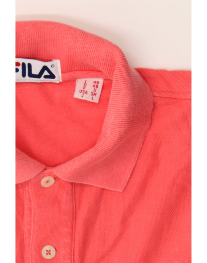 FILA Mens Long Sleeve Polo Shirt Large Red Cotton Vintage Fila and Second-Hand Fila from Messina Hembry 
