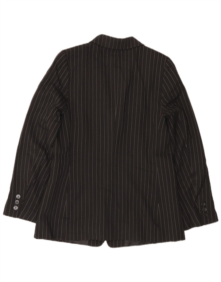 Marks & Spencer Womens Autograph Blazer Jacket UK 12 Medium Black Pinstripe