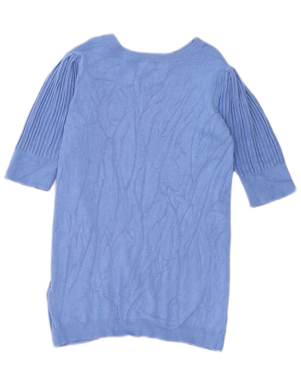Marks & Spencer Womens Boat Neck Jumper Sweater UK 8 Small Blue