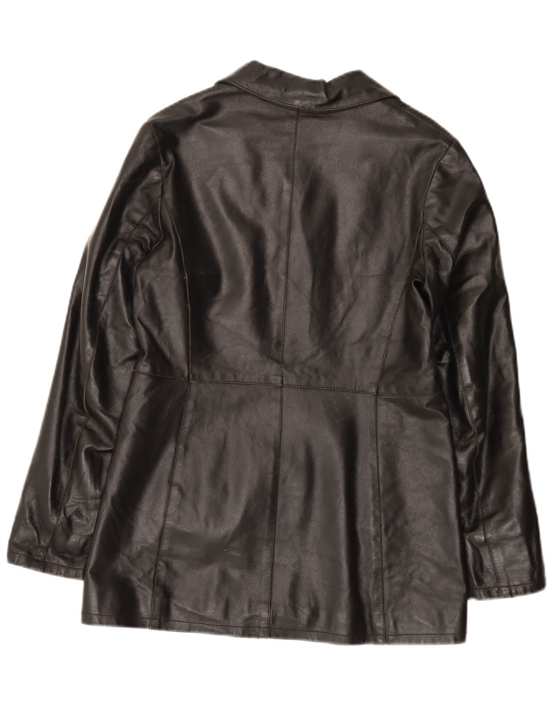 Vintage Womens Leather Jacket IT 42 Medium Black Leather