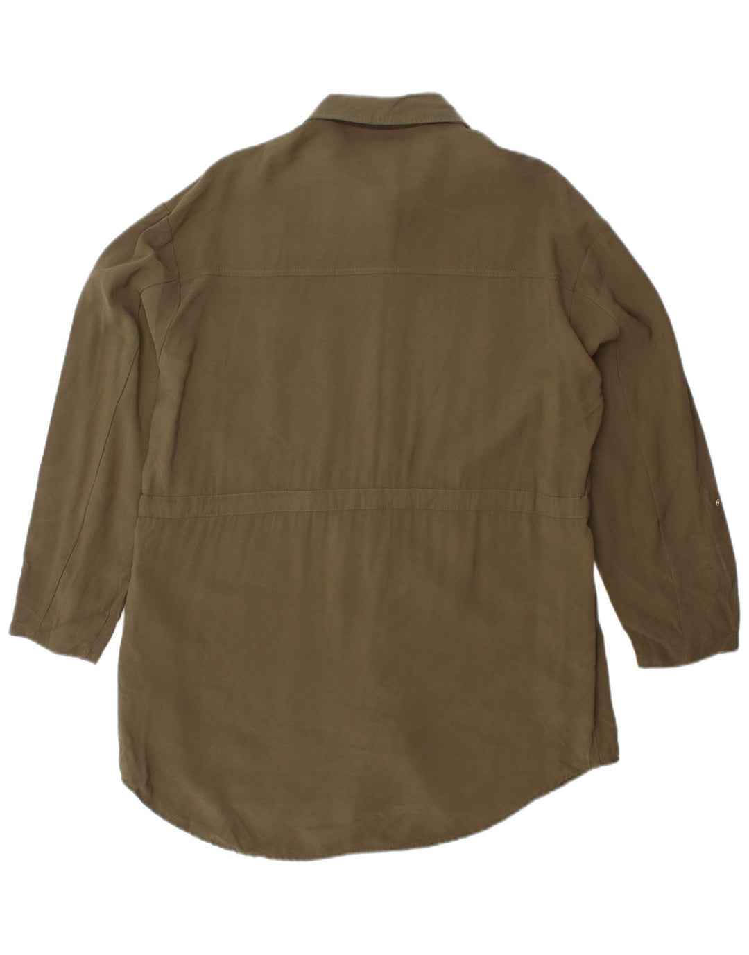 Zara Womens Shirt Dress UK 14 Medium Khaki Viscose