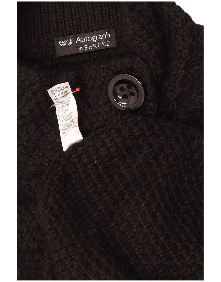 Marks & Spencer Damski sweter rozpinany z autografem UK 14, średni czarny