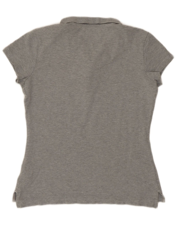 Polo da donna slim fit Tommy Hilfiger UK 14 grande cotone grigio