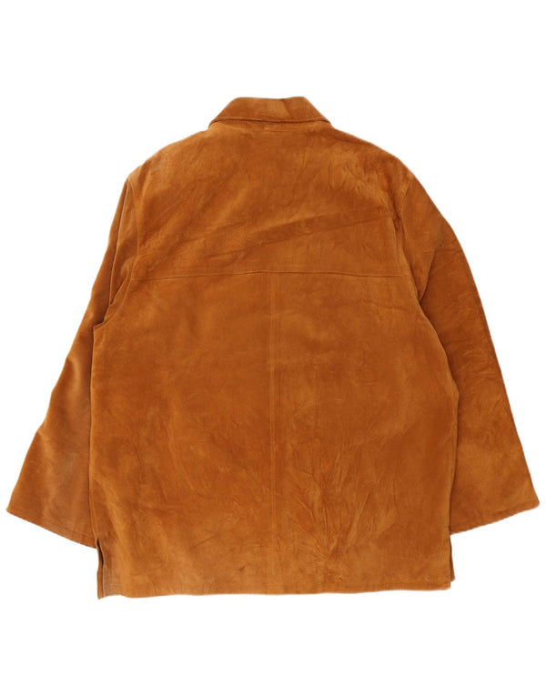 Vintage Mens Suede Jacket UK 42 XL Beige Leather