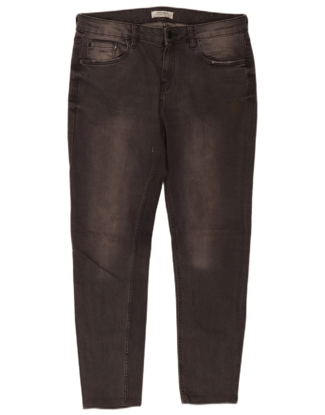 Zara Womens Cropped Jeans EU 40 Medium W30 L25 Grey Cotton