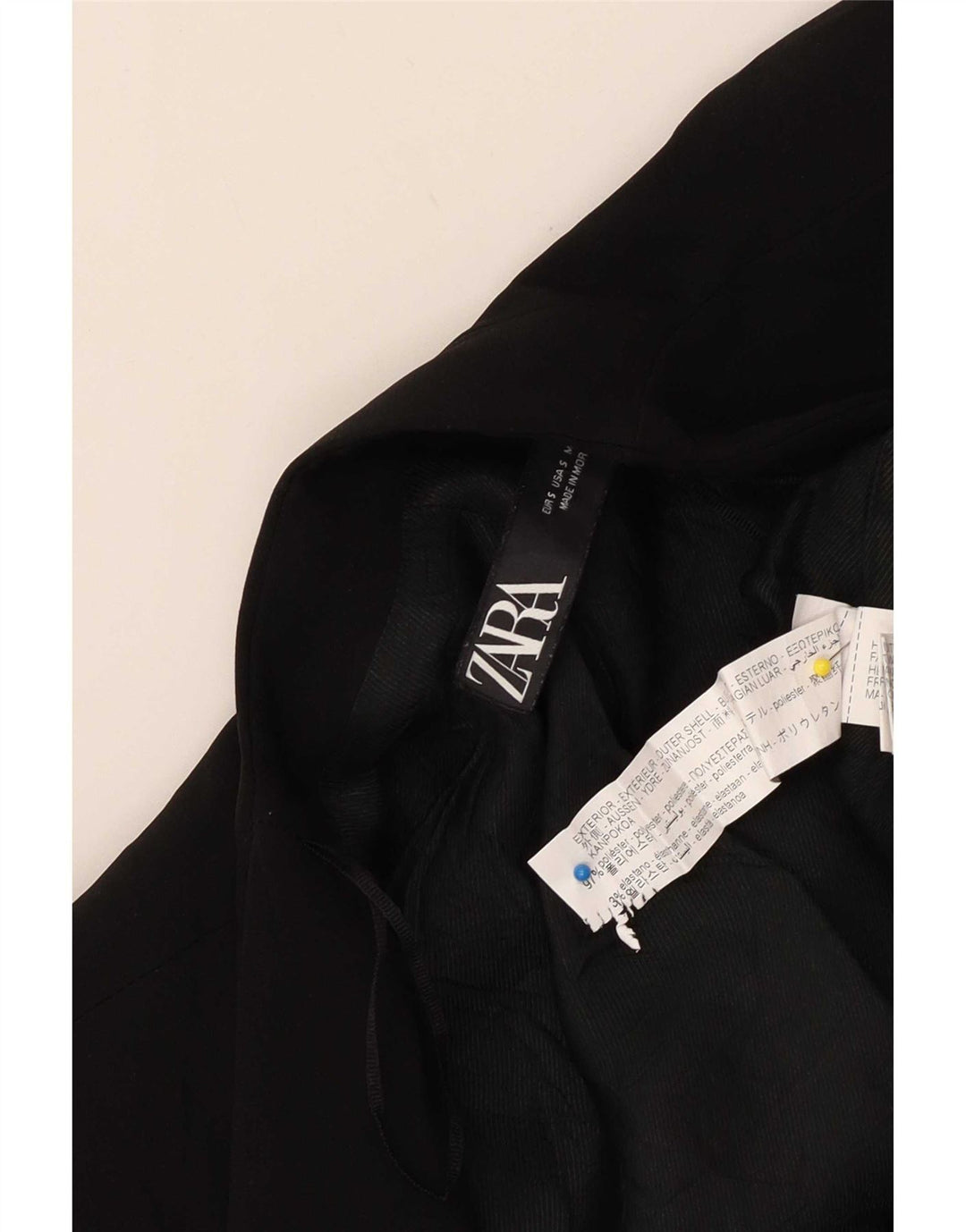 Zara Womens Open Blazer Jacket UK 10 Small Black Poliester