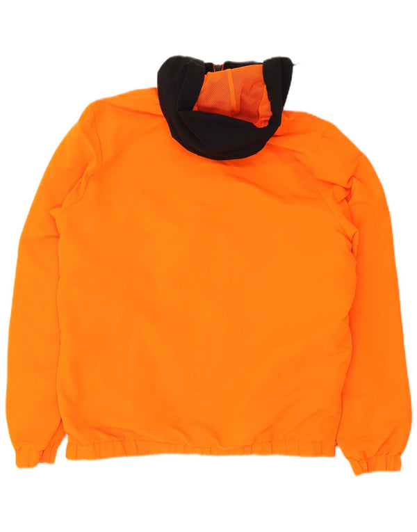 Ellesse Mens Smiley Hooded Anorak Jacket UK 40 Large Orange Colourblock