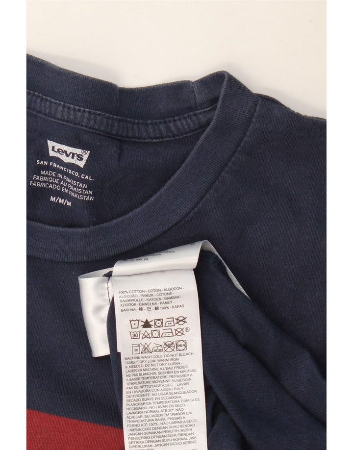 LEVI'S Mens Graphic T-Shirt Top Medium Navy Blue Cotton
