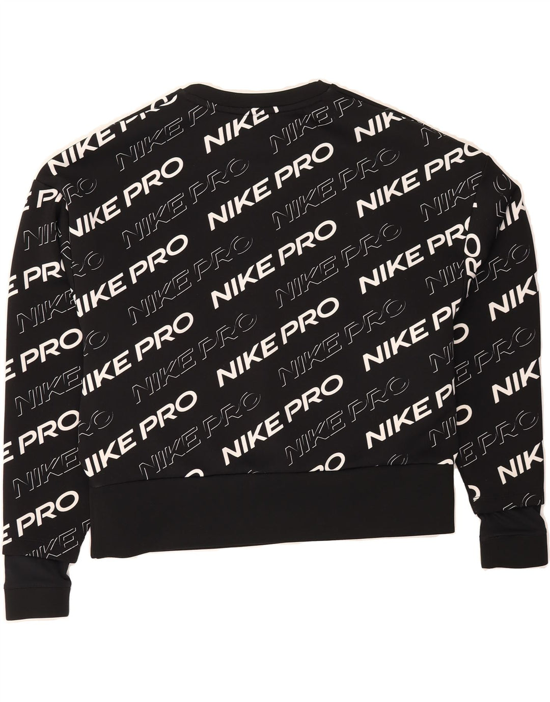 NIKE Womens Dri Fit Oversized Graphic Sweatshirt Jumper UK 10 Small Black Vintage Nike and Second-Hand Nike from Messina Hembry 