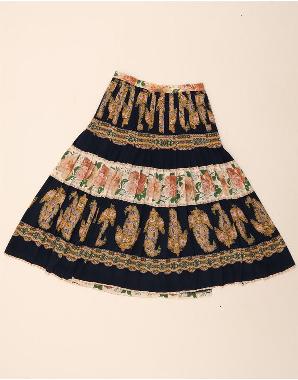 Emmegi Womens Pleated A-Line Skirt IT 42 Medium W26  Multicoloured Paisley