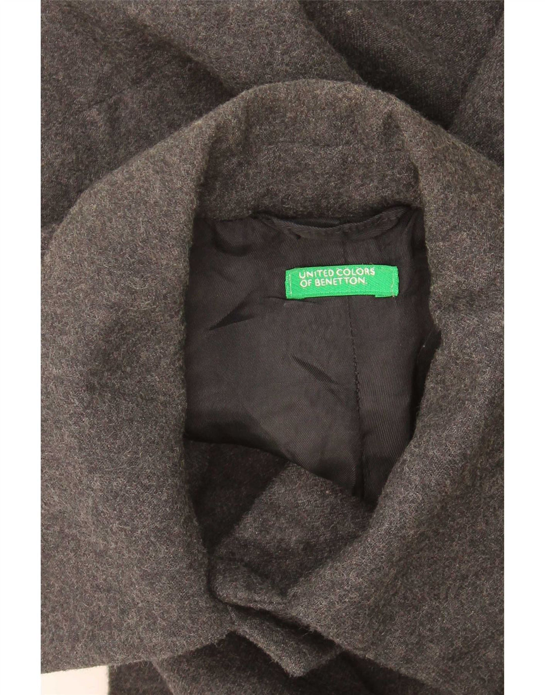 Benetton Veste Blazer 5 Boutons Femme IT 44 Laine Vierge Gris Moyen