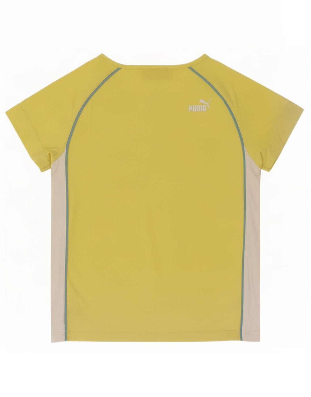 Puma T-Shirt Top UK 12 Medium Gul Stribet