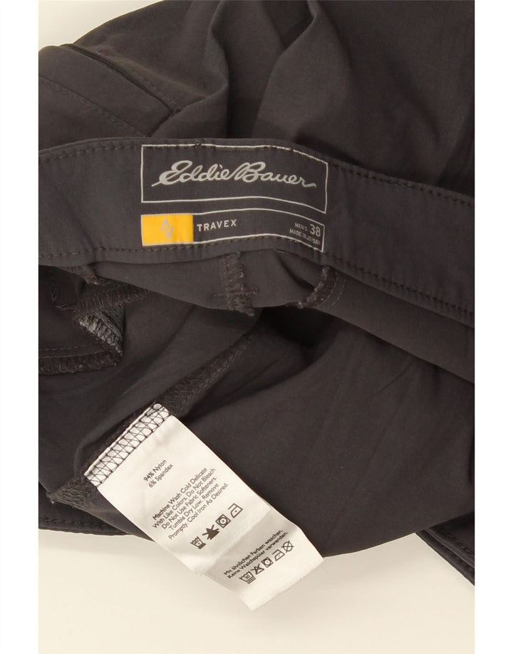 Eddie Bauer Mens Chino Shorts W38 XL Grey Nylon