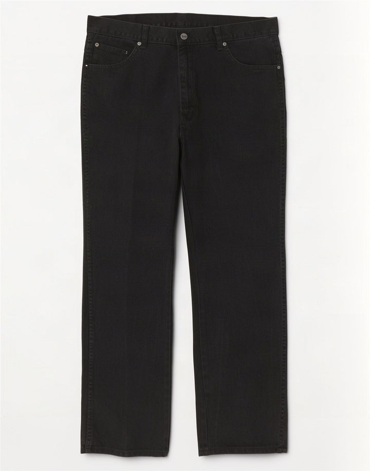 Wrangler Mens Regular Fit Straight Jeans W40 L32 Black Cotton