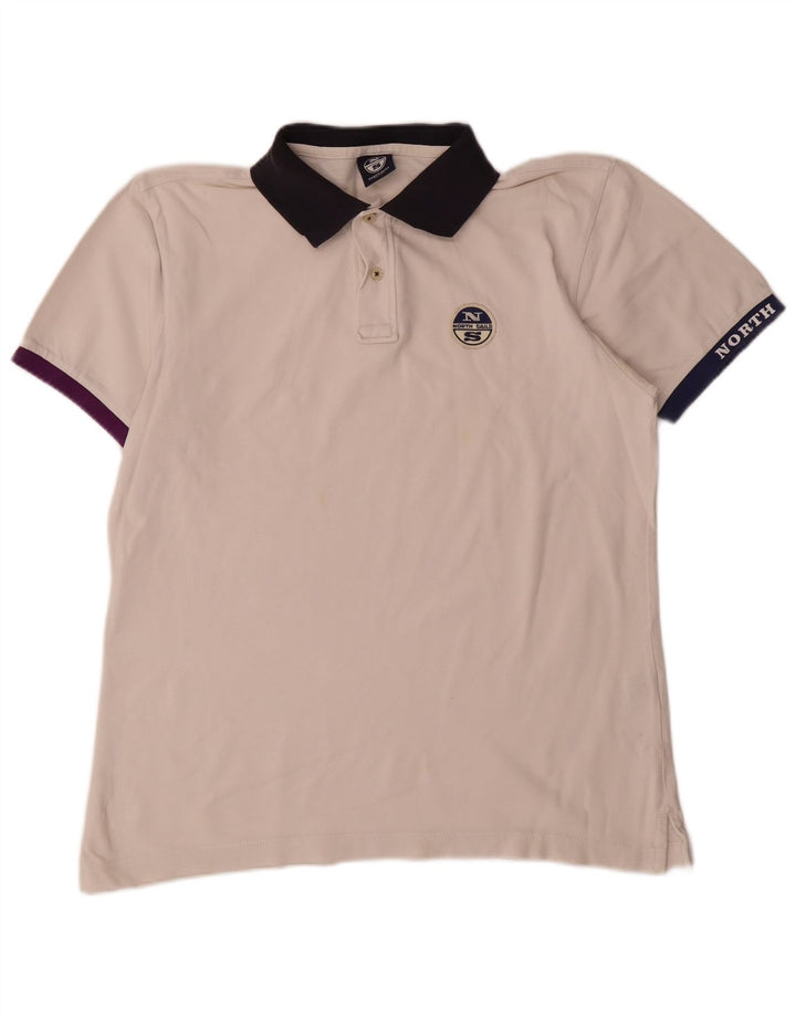 North Sails Herre Rugby Polo Shirt Medium Hvid Bomuld