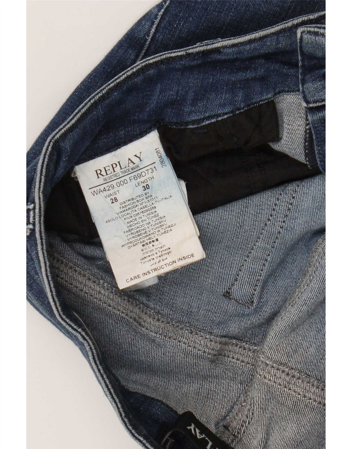 Replay Womens Slim Jeans W28 L30 Blue Cotton