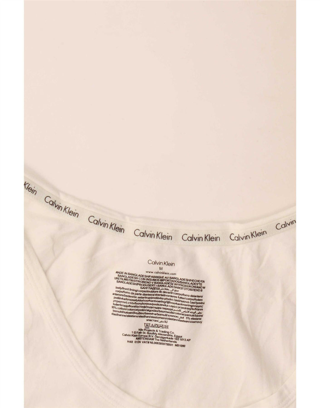 Calvin Klein Mens Vest Top Medium White Cotton