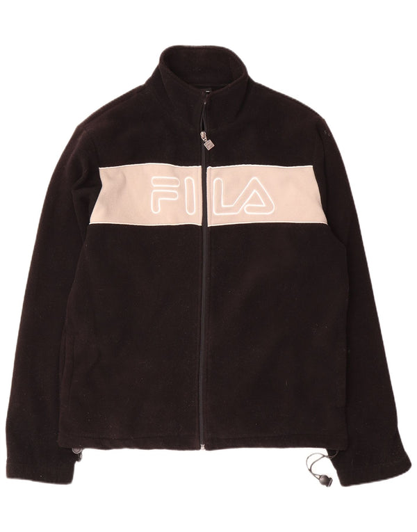 Fila Veste polaire graphique pour homme UK 38 Medium Noir Colourblock