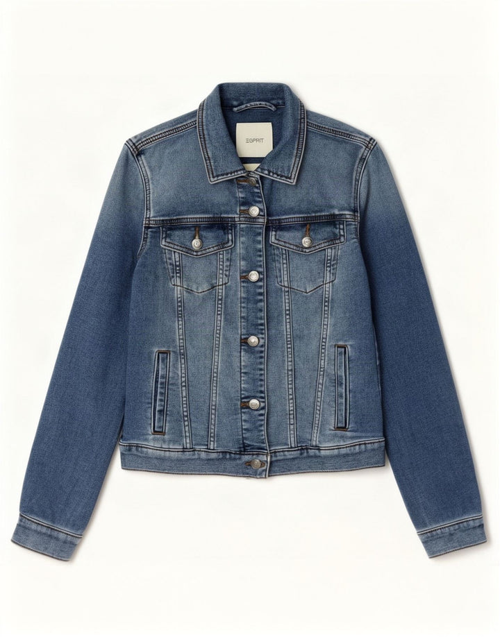 Esprit Damen Jeansjacke UK 10 Small Blau Baumwolle