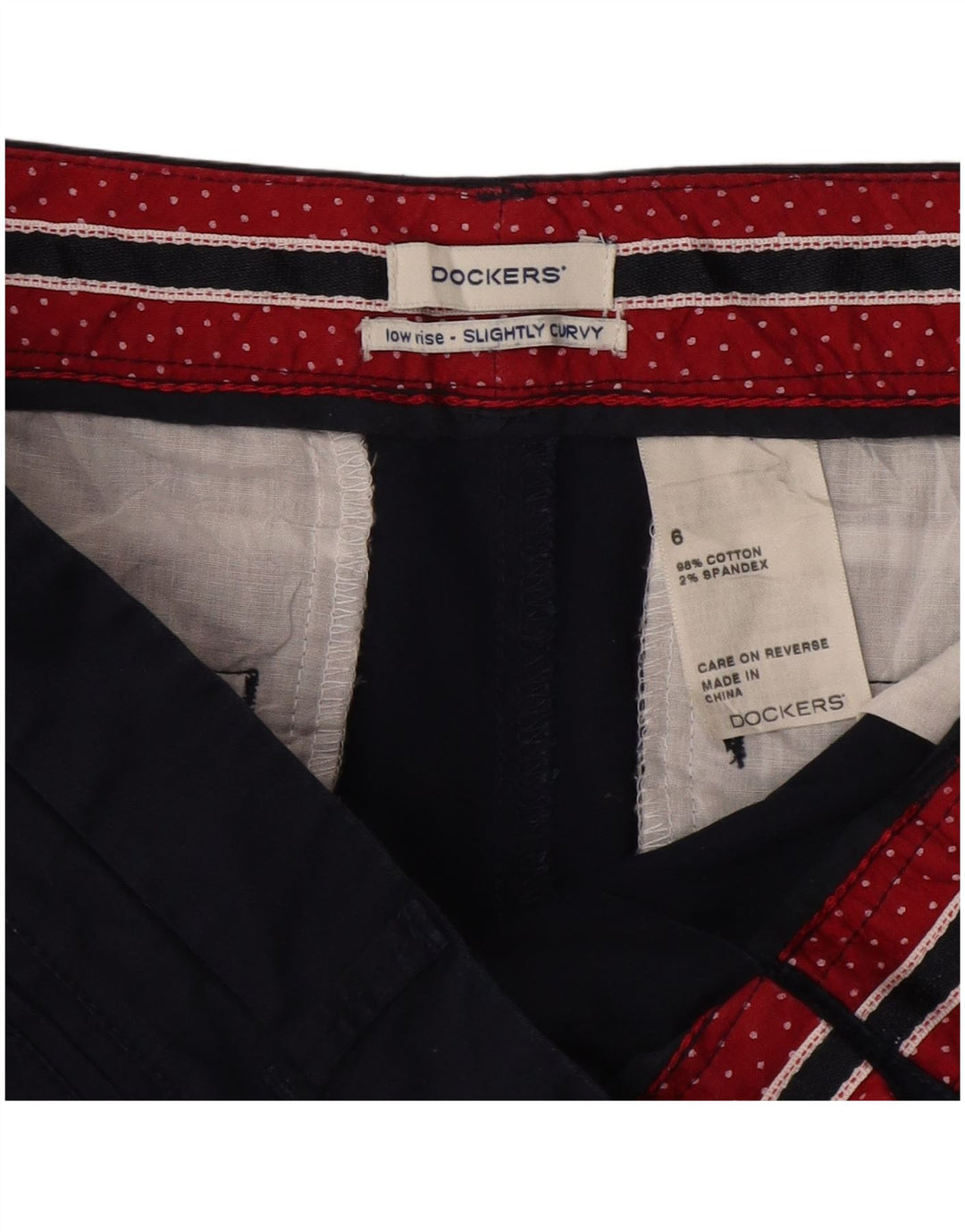 DOCKERS Womens Slightly Curvy Chino Shorts US 6 Medium W30  Navy Blue