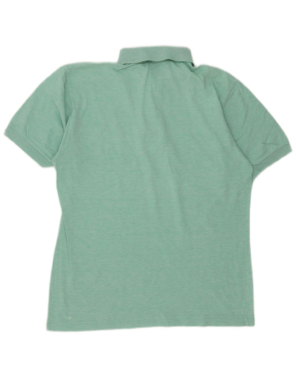 Sergio Tacchini Mens Polo Shirt Medium Green Flecked Cotton