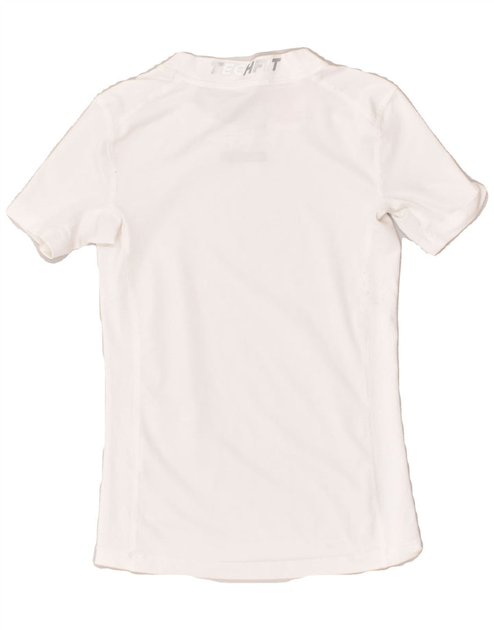 ADIDAS Boys Climalite T-Shirt Top 9-10 Years White Polyester | Vintage Adidas | Thrift | Second-Hand Adidas | Used Clothing | Messina Hembry 