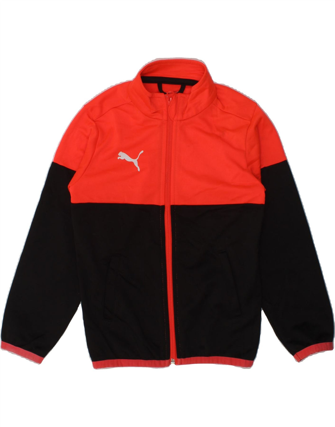 PUMA Girls Tracksuit Top Jacket 4-5 Years Red Colourblock Polyester | Vintage Puma | Thrift | Second-Hand Puma | Used Clothing | Messina Hembry 