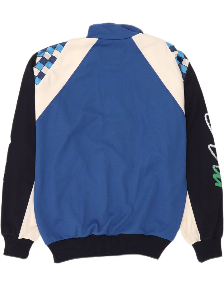 Diadora Mens Graphic Tracksuit Top Jacket Large Blue Colourblock Polyester