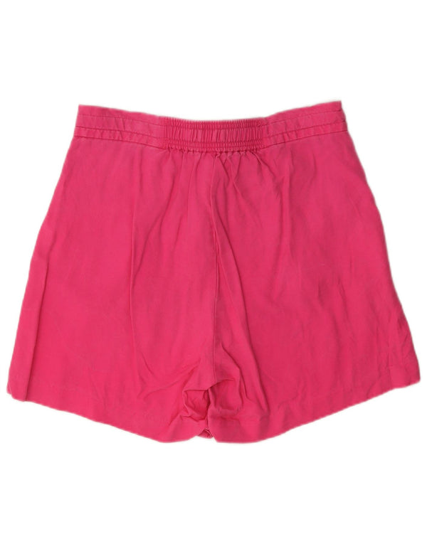 Benetton Womens High Waist Casual Shorts Medium W30 Pink Lyocell